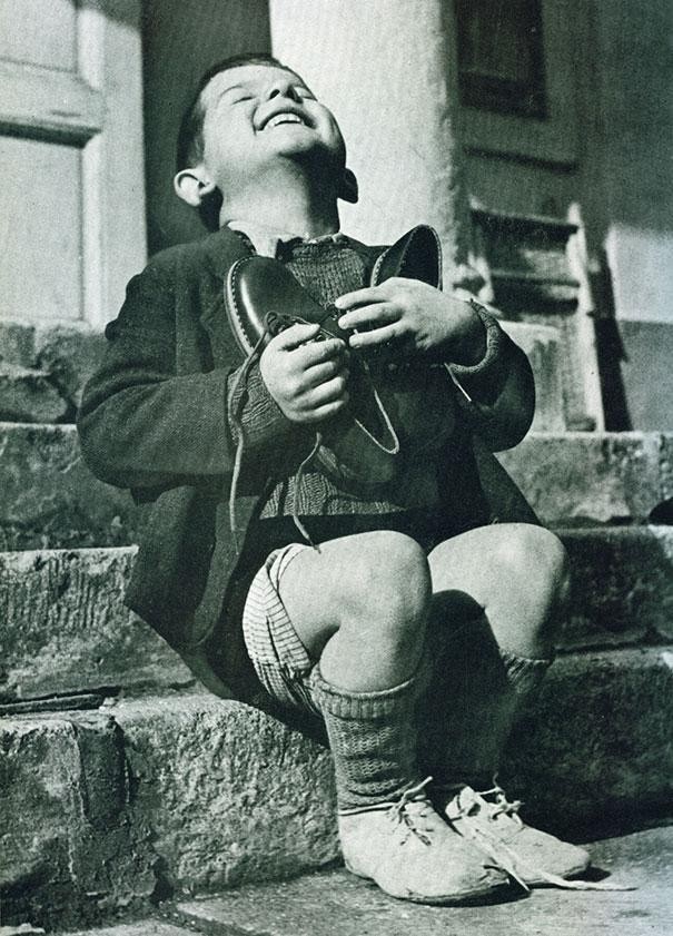 Austrian boy excited shoes 1946.jpg
